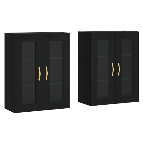 vidaXL Nástenné skrinky 2 ks čierne kompozitné drevo