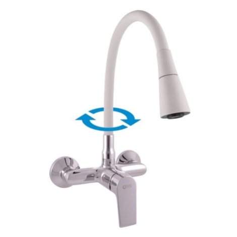 Drezová batéria RAV SLEZÁK COLORADO so silikónovým ramienkom 100 mm sivá / chróm CO102.0/13S