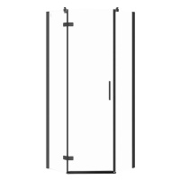 CERSANIT - Päťuholný sprchovací kút JOTA 80X80X195, ĽAVÝ, priehľadné sklo, čierny S160-012
