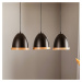 Závesná lampa Studio drevený dekór 3-pl čierna