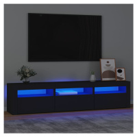 vidaXL TV skrinka s LED svetlami čierna 180x35x40 cm