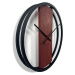 Dubové hodiny Loft Round kovové 50cm, z231 mahagón