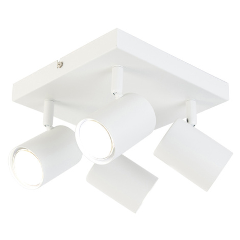 Inteligentné stropné svietidlo biele štvorcové vrátane 4 ks Wifi GU10 - Jeana QAZQA