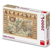 Puzzle Historická mapa sveta 2000 dielikov