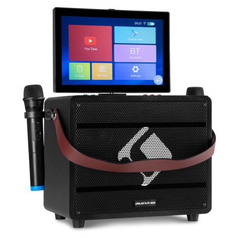Auna Pro Spin 8, karaoke systém, 12,1" dotykový displej, 2 UHF mikrofóny, WiFi, BT, USB, SD, HDM
