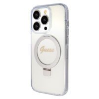 Guess IML Ring Stand Glitter MagSafe Apple iPhone 15 Pro GUHMP15LHRSGSD Transparent