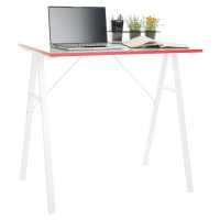 Počítačový stôl, biela/červená, RALDO