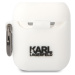 Karl Lagerfeld 3D Logo NFT Karl Head Silikonové Pouzdro pro Airpods 1/2 White