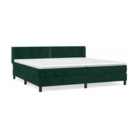 vidaXL Posteľný rám boxsping s matracom tmavozelený 200x200 cm zamat