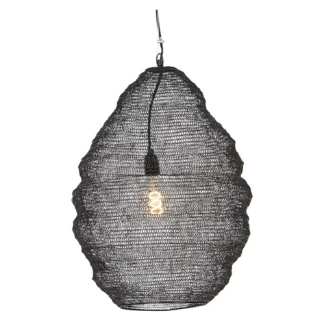 Orientálna závesná lampa čierna 45 cm - Nidum QAZQA