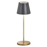 LED stolová lampa s kovovým tienidlom v čierno-zlatej farbe (výška 34 cm) Cosenza – Fischer &