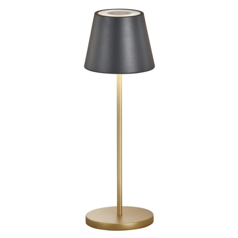 LED stolová lampa s kovovým tienidlom v čierno-zlatej farbe (výška 34 cm) Cosenza – Fischer &amp FISCHER & HONSEL