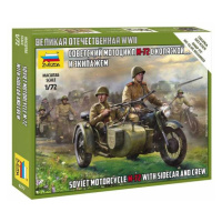 Wargames (WWII) figurky 6277 - Soviet M-72 Sidecar Motorcycle w/Crew (1:72)