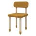 Flexa Drevená stolička s operadlom pre deti horčicová Dots