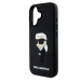 Karl Lagerfeld 3D Rubber Kryt pre iPhone 16, Čierny