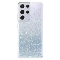 Odolné silikónové puzdro iSaprio - Abstract Triangles 03 - white - Samsung Galaxy S21 Ultra