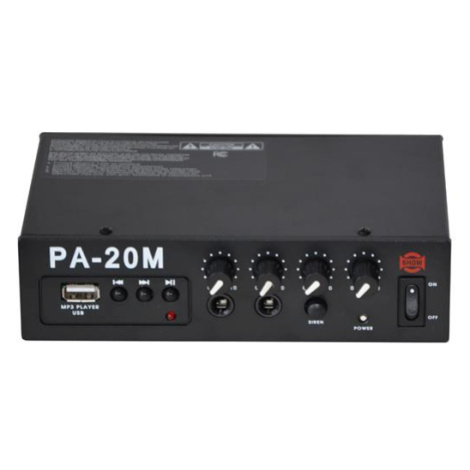 Zesilovač SHOW PA-20M, 20W/4Ω, prehrávač MP3