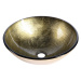 SAPHO - FIANNA sklenené umývadlo na dosku Ø 42 cm, bronz 2501-21