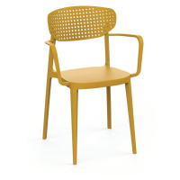 Žltá plastová záhradná stolička Aire – Rojaplast