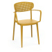 Žltá plastová záhradná stolička Aire – Rojaplast