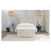 Béžová čalúnená jednolôžková posteľ s úložným priestorom s roštom 90x200 cm Bunny – Ropez