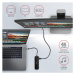 AXAGON USB hub 3x USB-A, HDMI, RJ-45 kábel USB-C