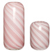 Súprava 2 ružovo-bielych sklenených váz Hübsch Candy