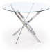 Okrúhly jedálenský stôl Remond sklo / chróm