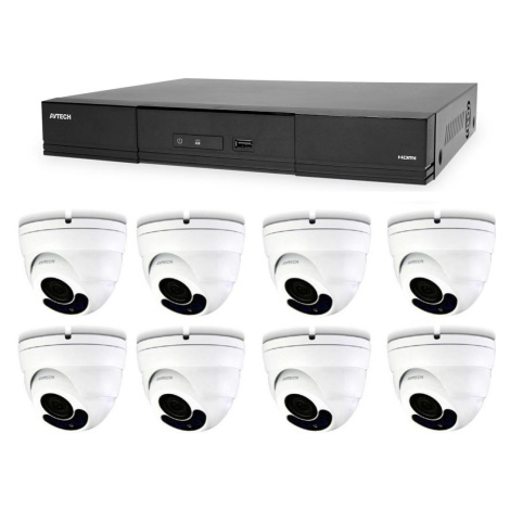 Kamerový set 1x AVTECH NVR AVH2109AX a 8x 5MPX IP Dome kamera AVTECH DGM5406ASE + 8x Kábel UTP 1