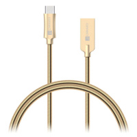 Kabel Wirez Steel Knight USB-C - USB-A, zlatá