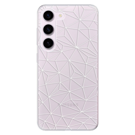 Odolné silikónové puzdro iSaprio - Abstract Triangles 03 - white - Samsung Galaxy S23 5G