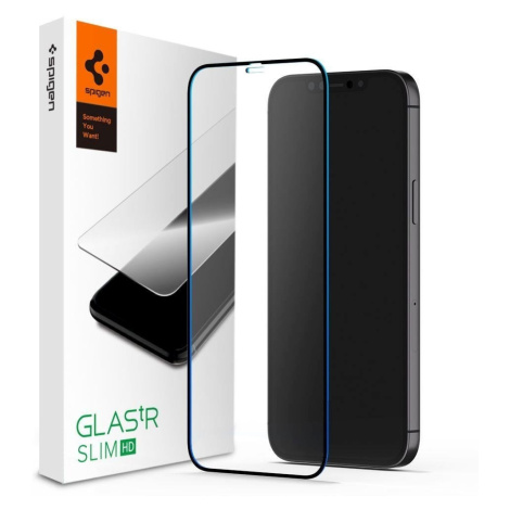 Tvrdené sklo pre iPhone 12 Pro Max Spigen Glass Fc čierne