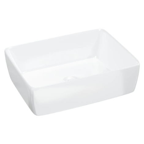 vidaXL UmĂ˝vadlo biele 48x37x13 cm keramickĂ© obdÄşĹľnik