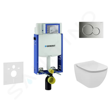 GEBERIT - Kombifix Modul na závesné WC s tlačidlom Sigma01, lesklý chróm + Ideal Standard Tesi -
