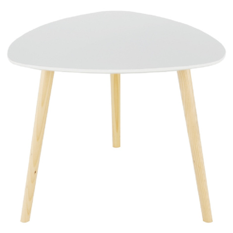 Príručný stolík, biela/drevo natural, TAVAS Tempo Kondela