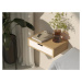 Benlemi Zaoblený závesný nočný stolík so šuplíkom LUNA FLO biely Zvoľte kvalitu dreva: 2. Kombin