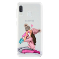 Plastové puzdro iSaprio - Kissing Mom - Brunette and Girl - Samsung Galaxy A20e