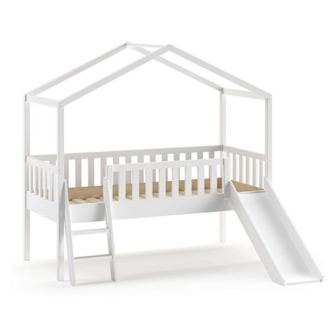 Biela domčeková/vyvýšená detská posteľ 90x200 cm Dallas - Vipack