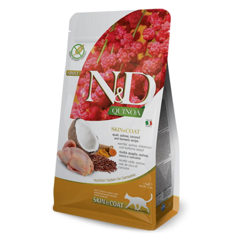 N&D Quinoa Skin & Coat Quail & Coconut pre mačky 1,5 kg