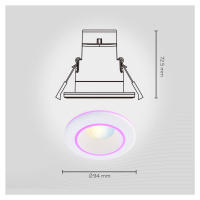 Zapustené stropné svietidlo Calex Smart Halo CCT RGB biela