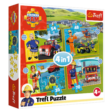 Trefl Puzzle 4v1 - Odvážny Požiarnik Sam / Prism A&D Fireman Sam