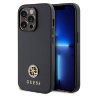 Guess PU 4G Strass Metal Logo Zadný Kryt pre iPhone 15 Pro Black