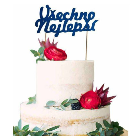 Topper na tortu Happy Birthday/modrý - dortis - dortis