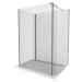 Mexen Kioto, 3-stenová sprchová zástena Walk-In Walk-in 125 x 110 x 40 cm, 8mm číre sklo, grafit