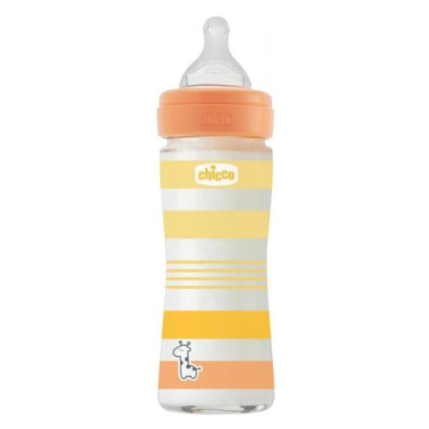 CHICCO Fľaša dojčenská sklo Well-being silikón 240ml uni