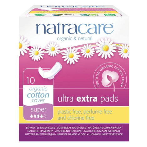 NATRACARE Menstruačné vložky Ultra Extra SUPER s krídelkami 10 ks