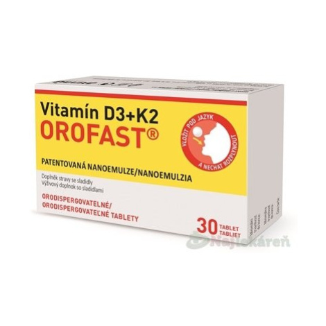 Vitamín D3 + K2 OROFAST, 30 tbl