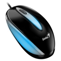 Genius DX-Mini / Myš, drôtová, optická, 1000DPI, 3 tlačidlá, USB, RGB LED, čierna