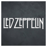 Drevený obraz - Logo Led Zeppelin, Biela