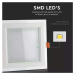 Mini LED panel štvorcový Glass zapustený 18W, 6400K, 1260lm, VT-1881G (V-TAC)